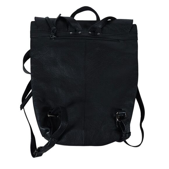 Hadaki Womens Leather Backpack Purse Black Tassel Fringe Convertible Boho Goth main image 7